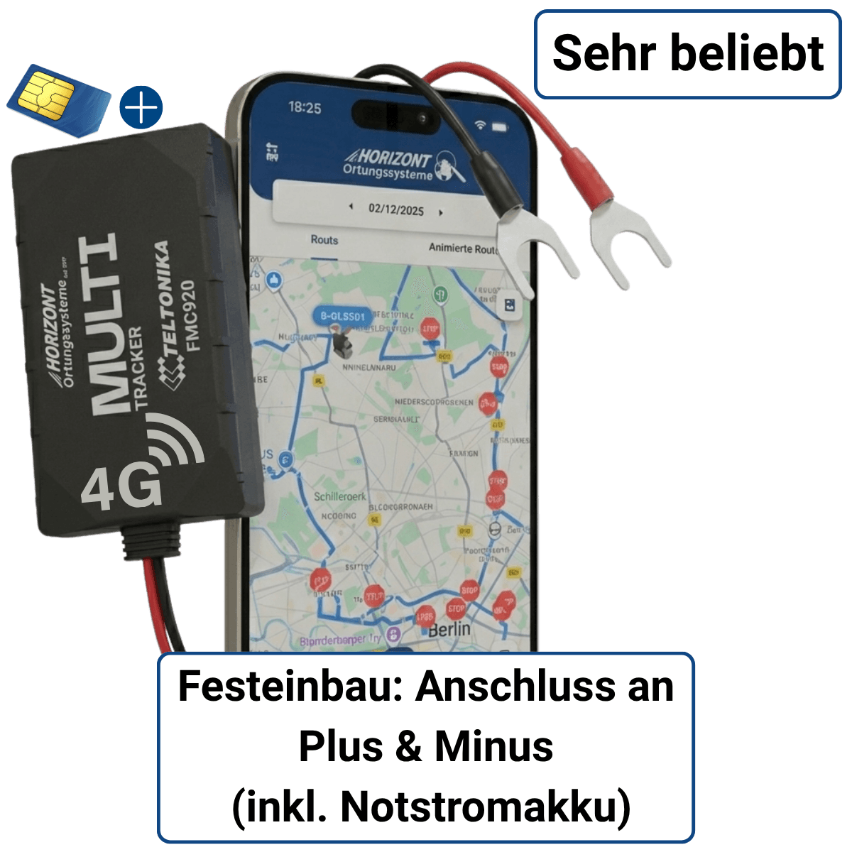 4G Festverbaut | ink.12 Monate Lizenz | 4G LTE für Fahrzeuge - GPS Tracker für Fahrzeuge