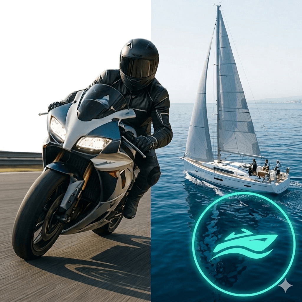Motorcycles & sailboats