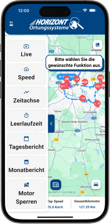 Premium-Funktionen der GPS-Fahrzeugortungs-App