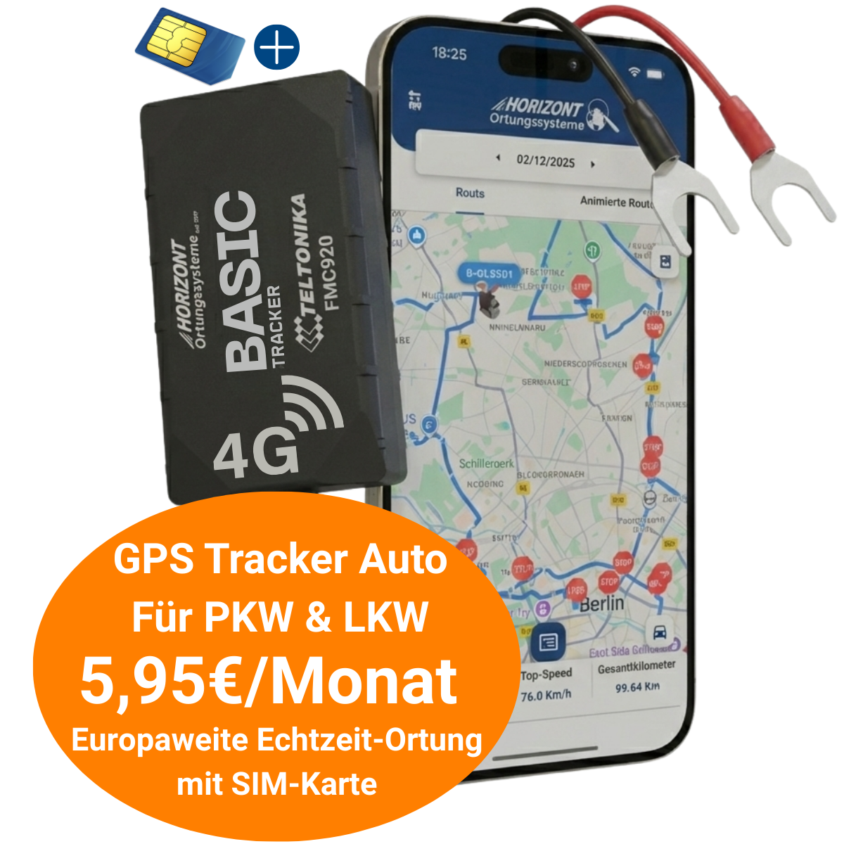 GPS Tracker Basic Model – 4G LTE Festeinbau für PKW & LKW | Teltonika FMC920 - GPS Tracker für Fahrzeuge