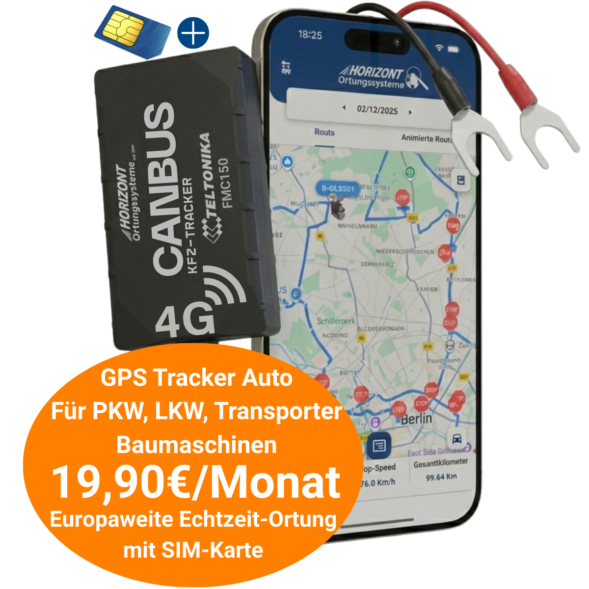 GPS Tracker mit CAN-Bus – 4G LTE für Flottenmanagement | Teltonika FMC150 - GPS Tracker für Fahrzeuge