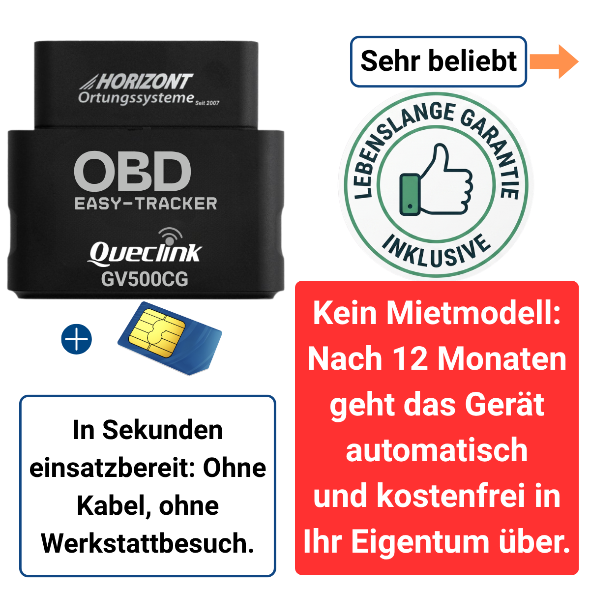 GPS Vehicle Tracker 4G OBD Model - Endless Warranty Model - GPS Tracker für Fahrzeuge